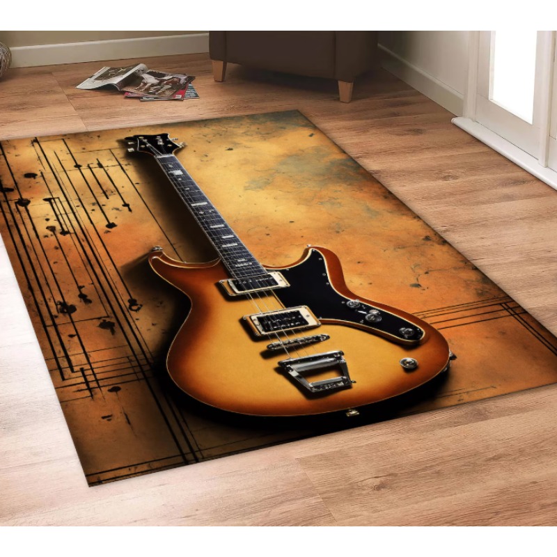Guitar Print Music Theme Rug M - Commercial Printing Icon 评论和价格
