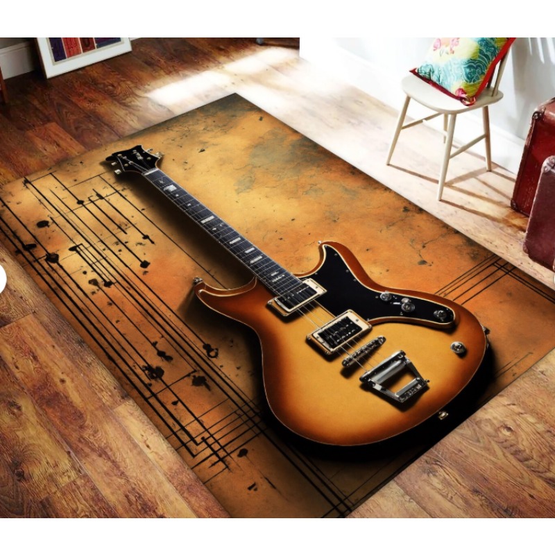 Guitar Print Music Theme Rug M - Commercial Printing Icon 评论和价格