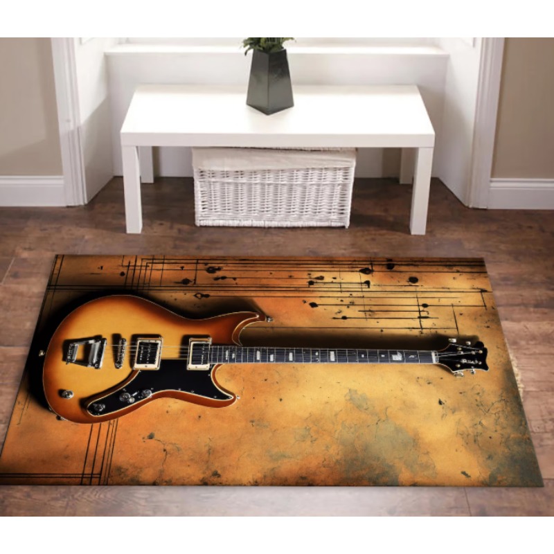 Guitar Print Music Theme Rug M - Commercial Printing Icon 评论和价格
