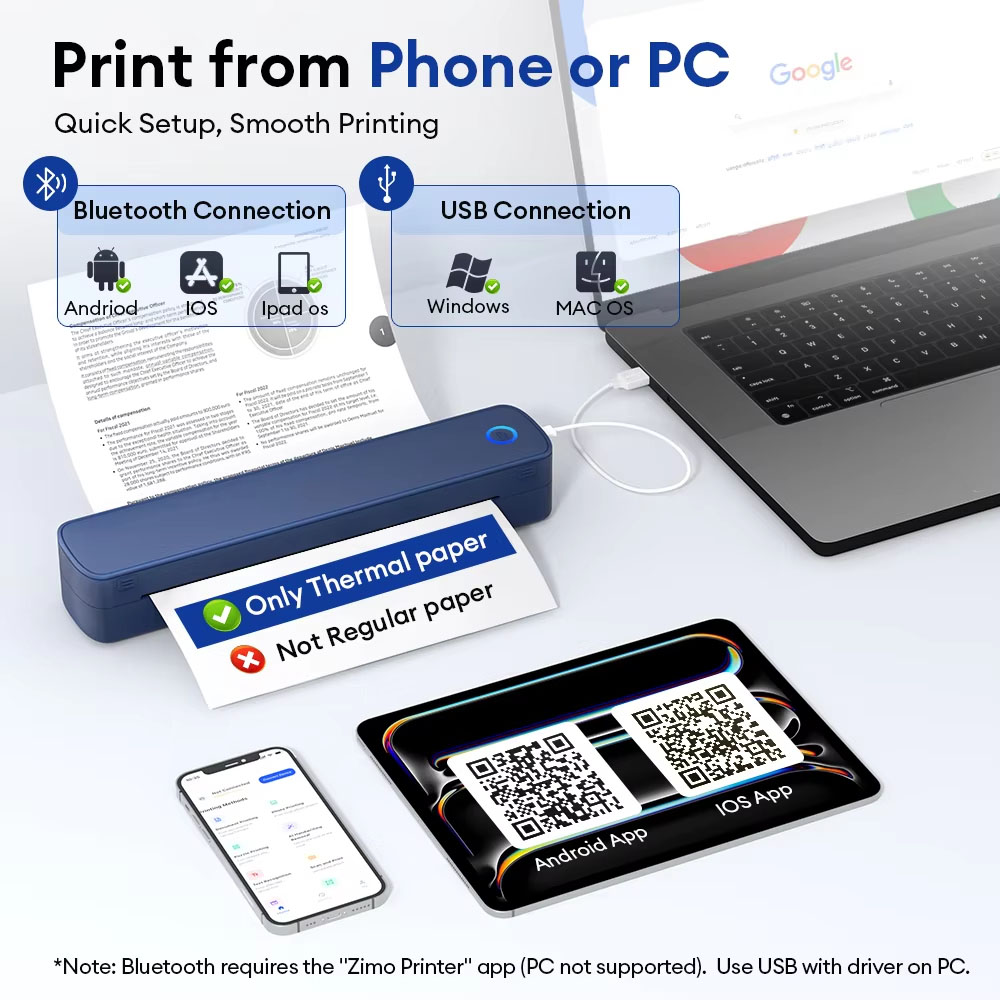 A4 Thermal Printer Mini Portab - Commercial Document Printing 评论和价格