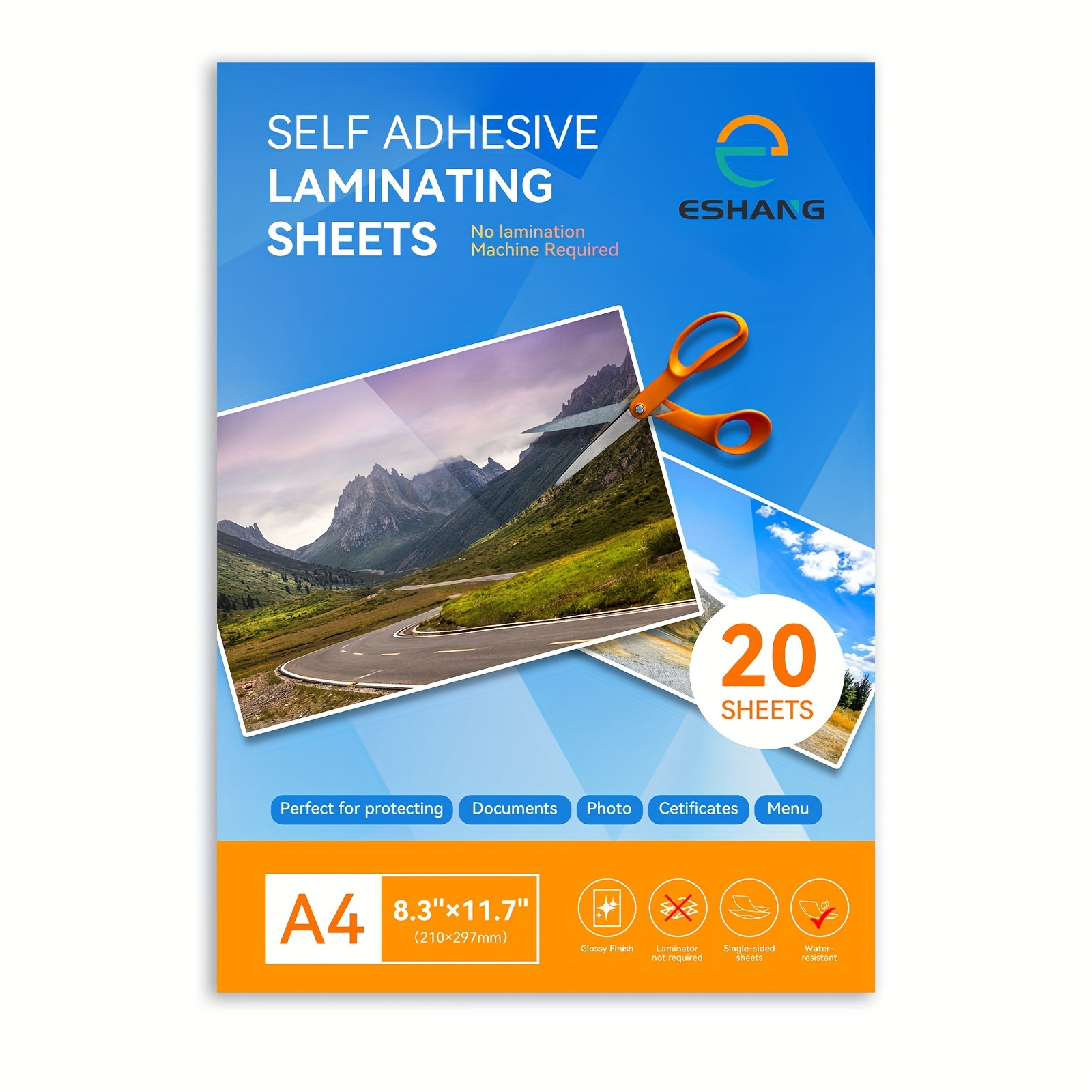 20 Sheets- A4 Size: 8.3x11.7 I - Laminator Cold Roll 评论和价格